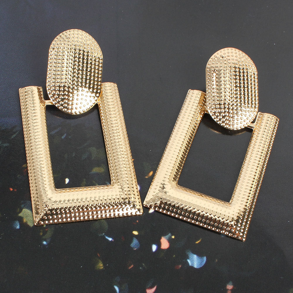 Lux Gold Rectangle Earrings