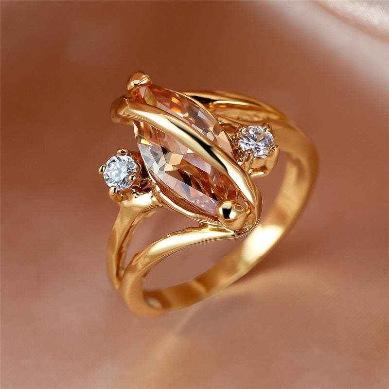 Champagne Leaf Ring